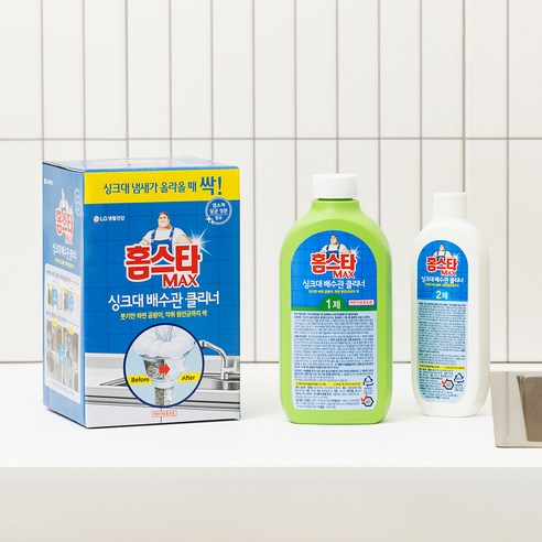 홈스타 맥스 싱크대 배수관 클리너, 680ml, 2개