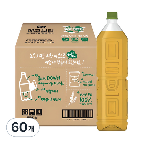 동원 무라벨 에코보리, 1.5L, 60개