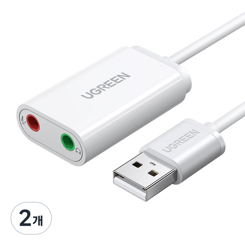 유그린 USB 사운드카드 어댑터 외장형, US205, 2개