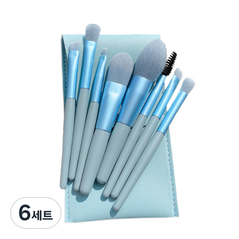 디에스 파스텔 파우치 브러쉬 8종 세트, 6세트, 블루
