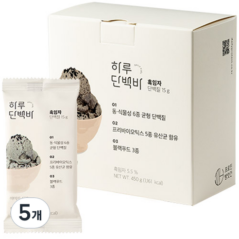 프로틴방앗간 하루단백질바 흑임자, 450g, 5개