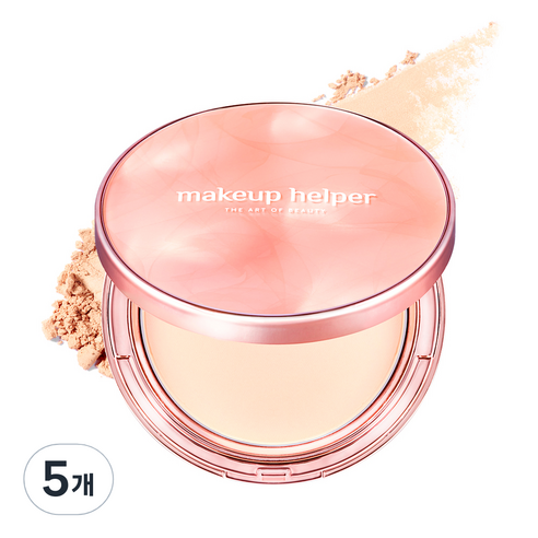메이크업헬퍼 오리지널 프로피니쉬 로즈 라떼 아트 팩트 25g, 21호 내추럴 베이지, 5개
