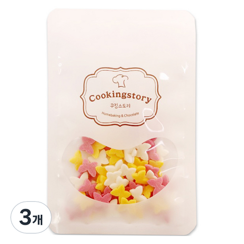 쿠킹스토리 슈가스프링클 버터플라이 빅 나비, 15g, 3개