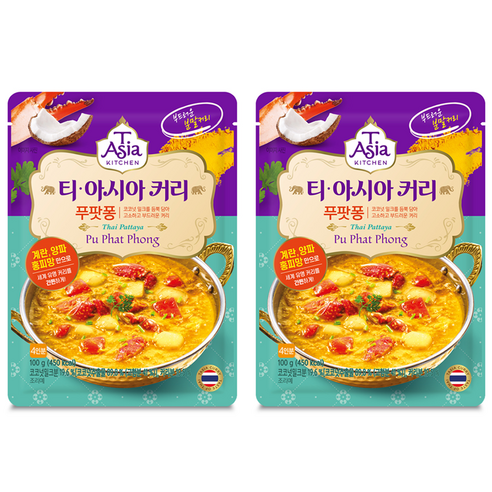 티아시아키친 푸팟퐁 커리 분말, 100g, 2개