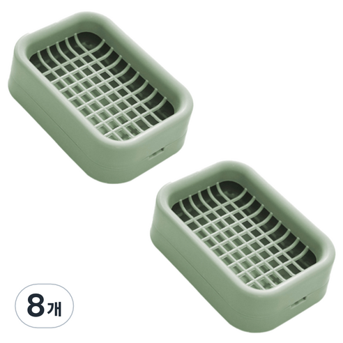 하이엉클 심플 파스텔 물빠짐 비누받침대, 그린, 8개