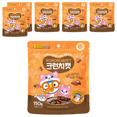 에이비에스엘 뽀로로펫 크런치캣 간식, 참치 + 가리비 혼합맛, 150g, 6개