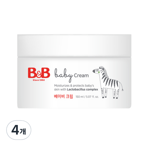비앤비 베이비크림, 4개, 150ml