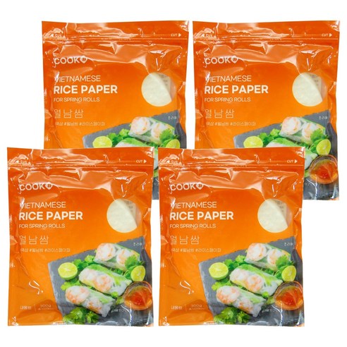 쿡샵 월남쌈 라이스페이퍼 원형, 300g, 4개