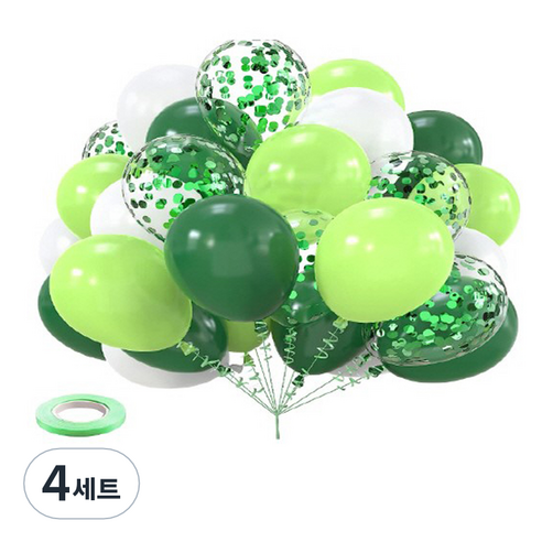 만들하비 컨페티 풍선 세트, 그린, 4세트