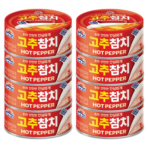 사조참치 고추참치 안심따개, 150g, 8개