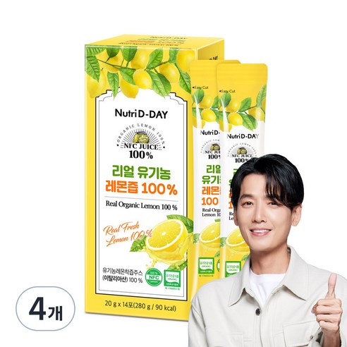 뉴트리디데이 리얼 NFC 유기농 레몬즙 14p, 280g, 4개