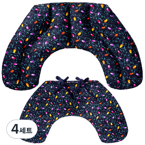 그린라이프 허브찜질 어깨팩 C형 + 블루 커버, 4세트