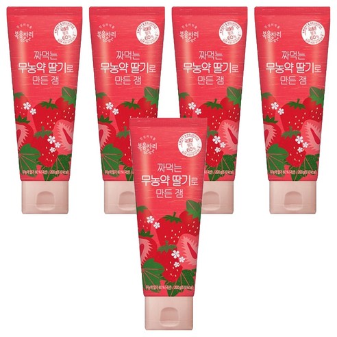복음자리 짜먹는 딸기잼, 200g, 5개