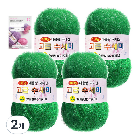 야나 대용량 수세미 100g x 4p + C 인쇄도안 8종 세트, 119 그린, 2개