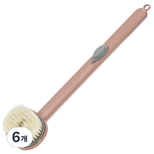 바코젤 거품 보관 바디 샤워 목욕 브러쉬 스틱, 핑크, 1개입, 6개