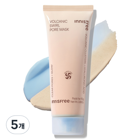 이니스프리 화산송이 모공 듀얼 마스크팩 110g, 1개입, 5개