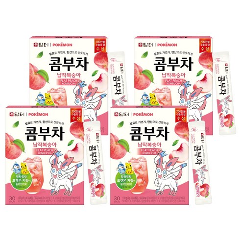담터 포켓몬 콤부차 납작복숭아, 5g, 30개입, 4개