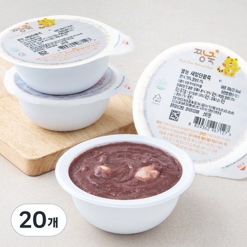 짱죽 웰빙죽 쌀눈 새알단팥죽 (냉장), 200g, 20개