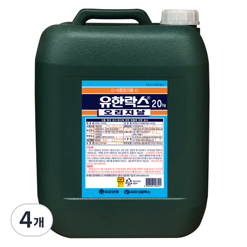 유한락스 오리지날, 20kg, 4개