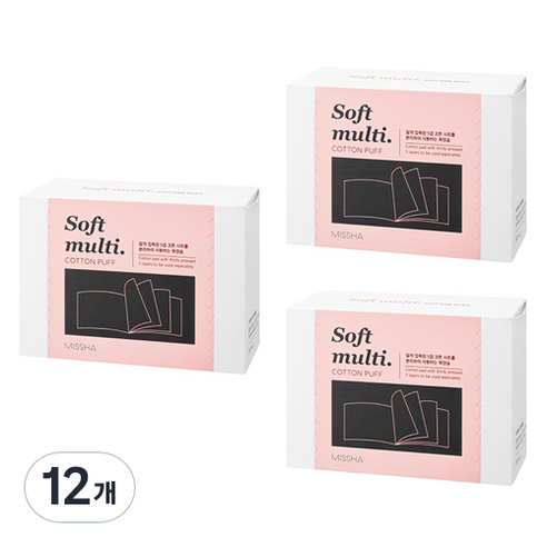 미샤 소프트 5겹 화장솜, 80개입, 12개
