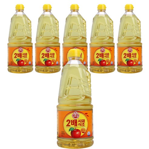오뚜기 2배 사과식초, 1.5L, 6개