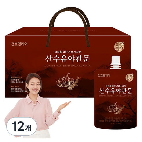 하루활력 남성을 위한 건강 시크릿 산수유야관문, 2.1L, 12개