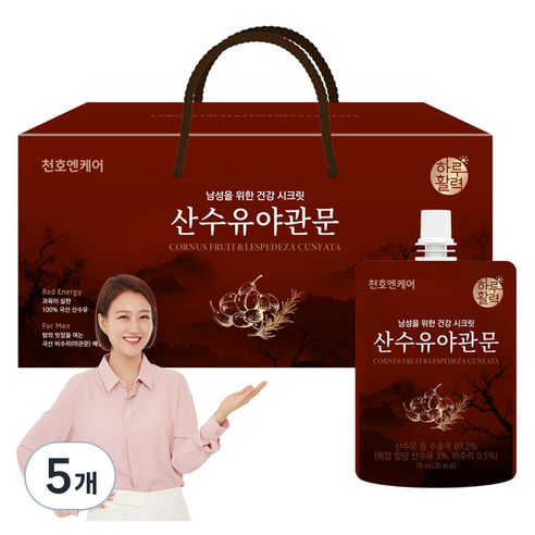 하루활력 남성을 위한 건강 시크릿 산수유야관문, 2.1L, 5개