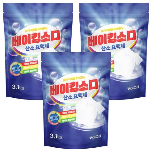 뷰카 퍼펙트 화이트닝 베이킹소다 산소 표백제, 3.1kg, 3개