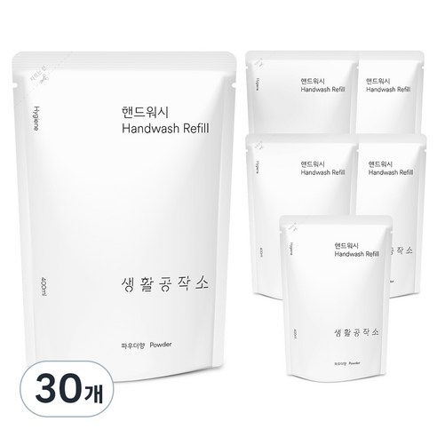 생활공작소 핸드워시 리필 파우더향, 30개, 400ml