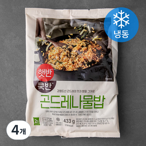 햇반쿡반 곤드레나물밥 201.5g x 2개 + 양념간장 15g x 2개 (냉동), 4개
