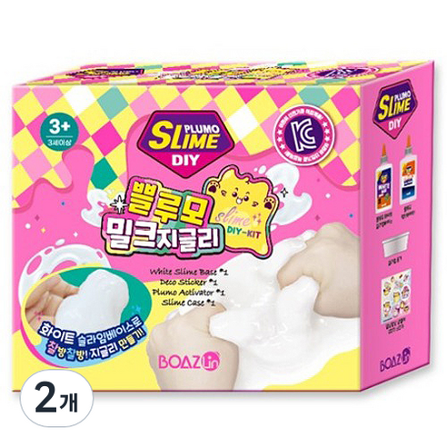 보아스린 쁠루모 DIY 밀크 지글리 슬라임 400g, 2개, 혼합색상