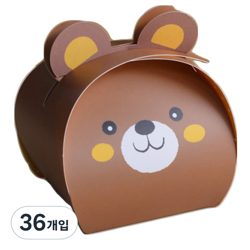 이홈베이킹 양면 캐릭터상자, 곰, 36개입