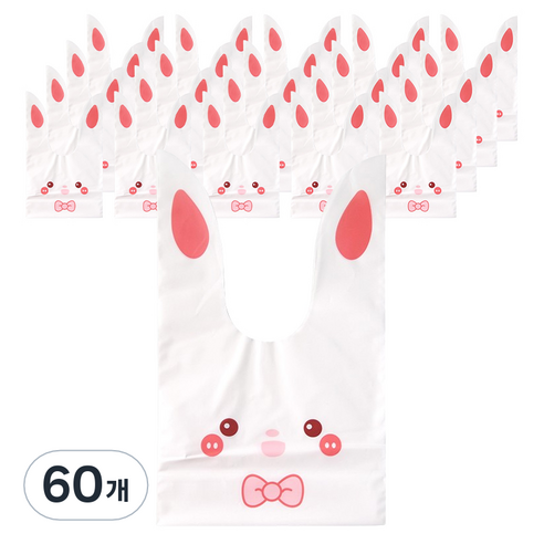 러블리 미니 포장 구디백, 리본토끼, 60개