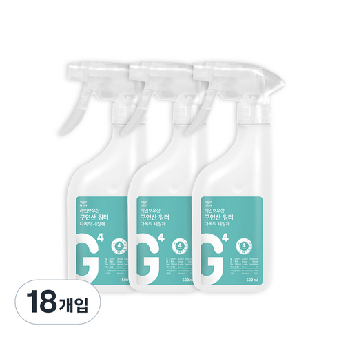 레인보우샵 구연산 워터 다목적세정제, 500ml, 18개입