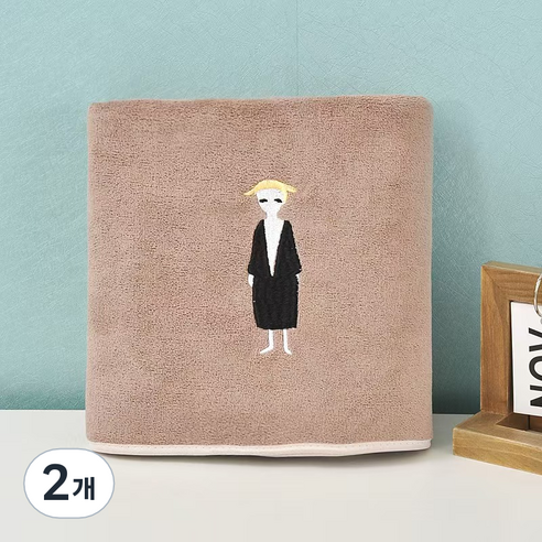 원이네 아트폴 바스타월 350g, 브라운, 2개