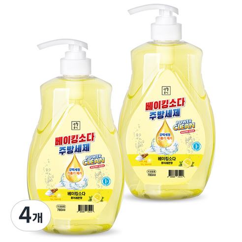생활공식 기름기 싹 베이킹소다 주방세제, 4개, 780ml