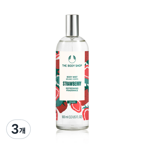 더바디샵 스트로베리 바디 미스트, 100ml, 3개