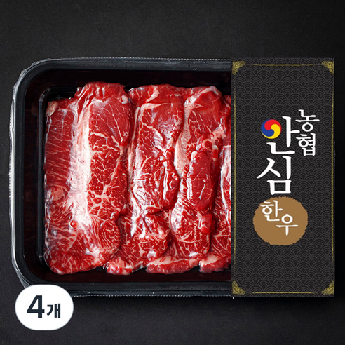 농협안심한우 부채살 1+등급 구이용 (냉장), 200g, 4개