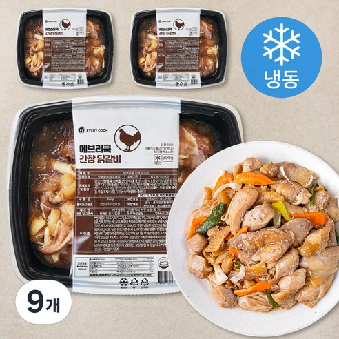에브리쿡 간장 닭갈비 (냉동), 300g, 9개