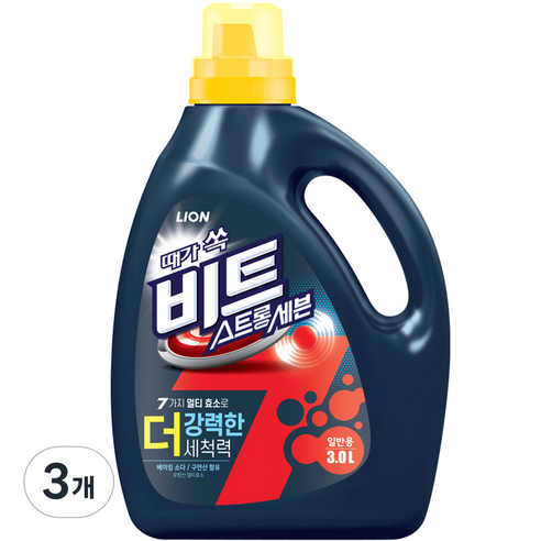 비트 스트롱 세븐 일반용 액상세제 본품, 3L, 3개