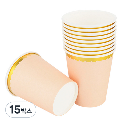 골드라인 파티컵 베이지 240ml, 15개