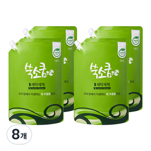쑥소쿰 세탁세제 리필, 1.6L, 8개