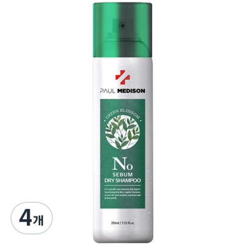 폴메디슨 시그니처 노세범 드라이 샴푸 그린블라썸향, 211ml, 4개