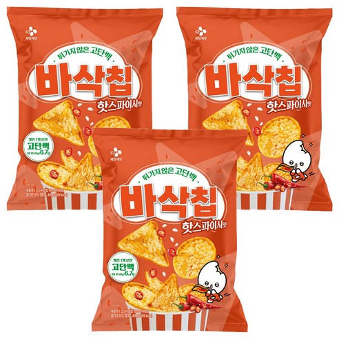 CJ제일제당 바삭칩 핫스파이시맛, 45g, 3개