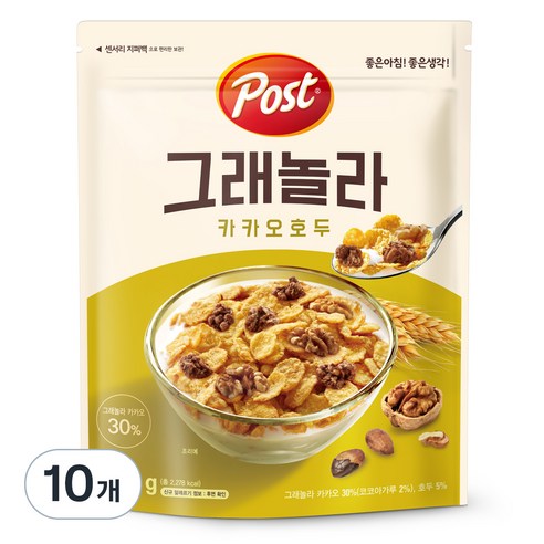 포스트 카카오 호두 그래놀라, 510g, 10개