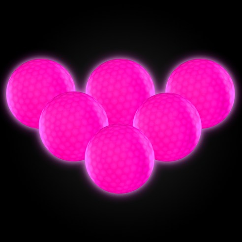 골프용품세트  루퍼트 LED 야광 야간 라운딩 발광 골프공, 핑크, 6개