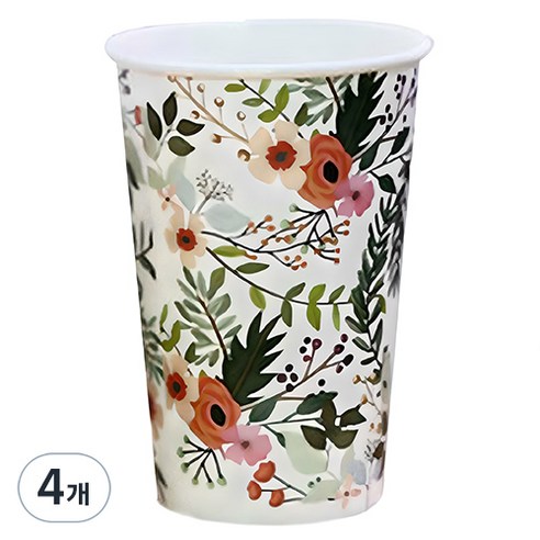 투고팩 플라워 종이컵 390ml, 50개입, 4개