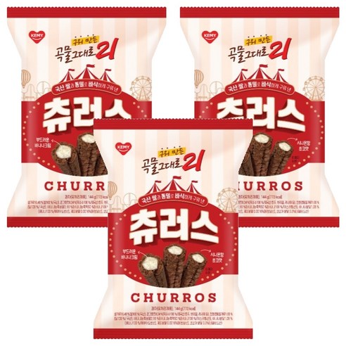 개미 구워 만든 곡물그대로 21 크리스피롤 츄러스, 3개, 144g
