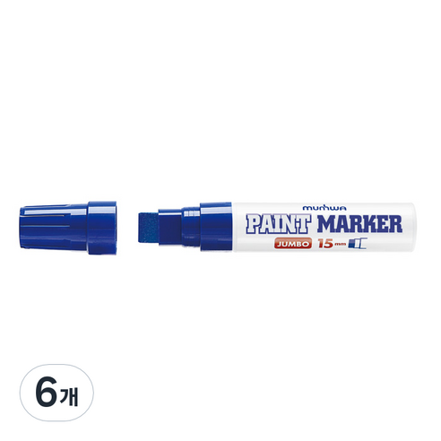 문화연필 점보 페인트마카 파랑 15mm, 1색, 6개