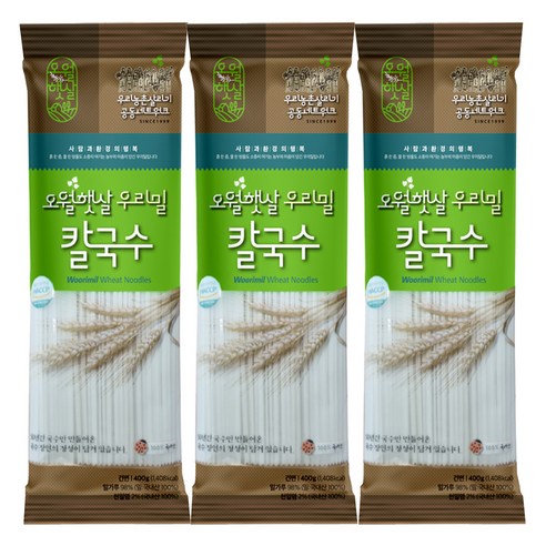 오월햇살 우리밀 칼국수, 3개, 400g